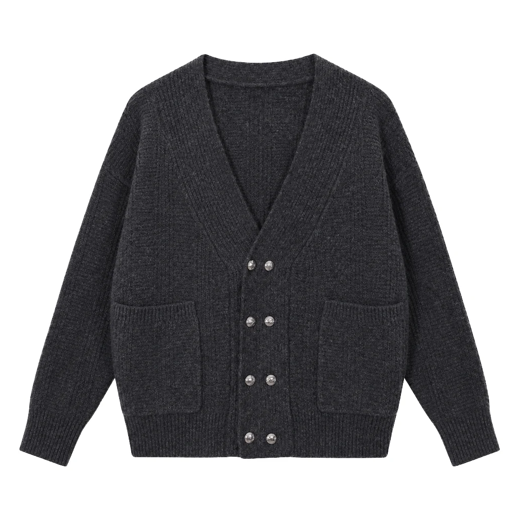 Double-button V-neck cardigan — Garment view 5