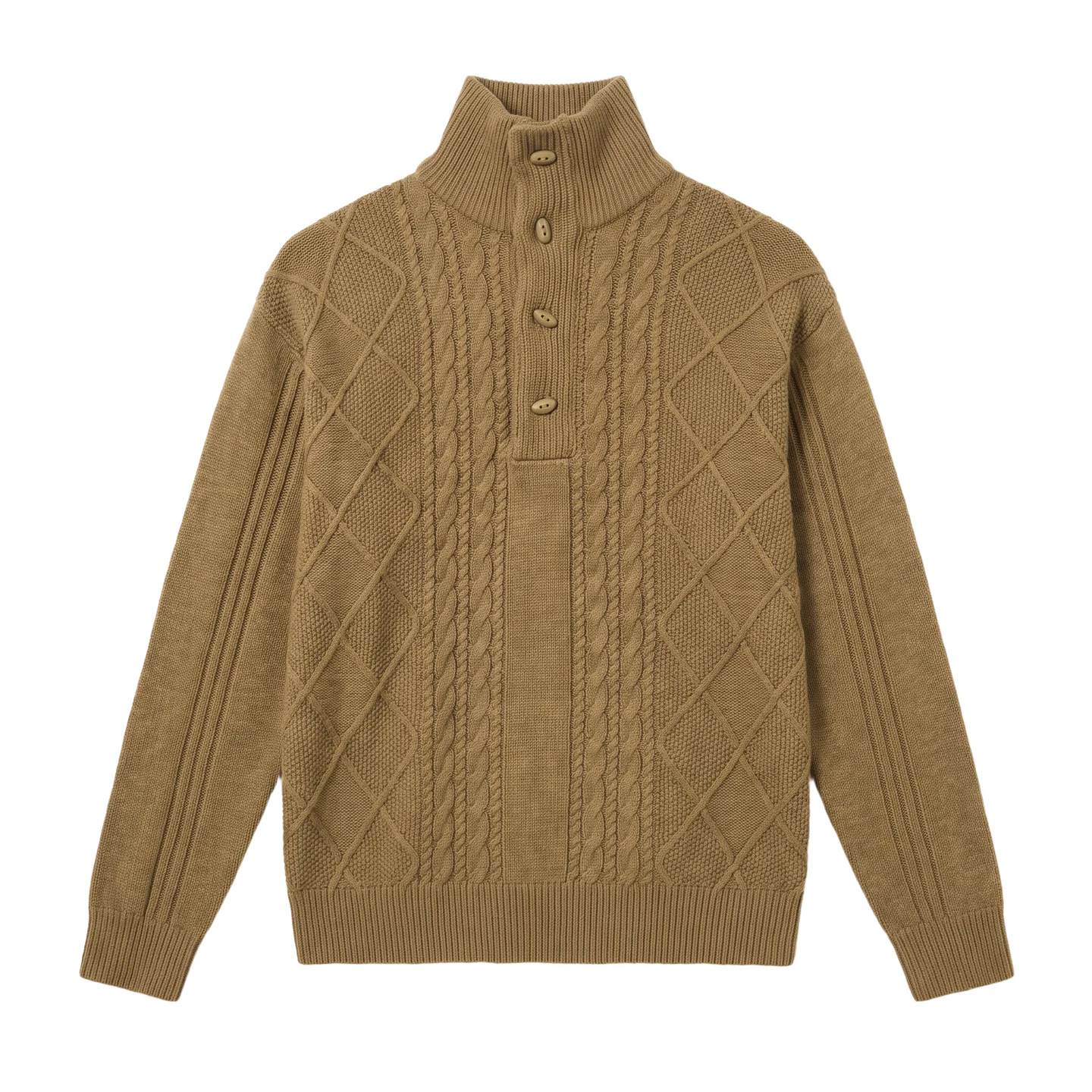 Button-neck cable knit — Garment view 5