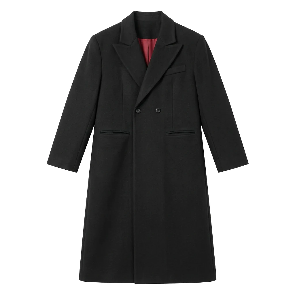 Long single-breasted coat — Garment view 5