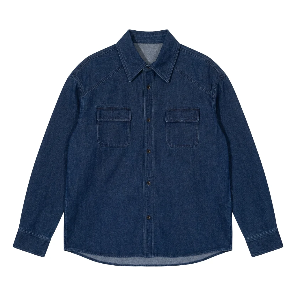 Dark denim overshirt — Garment view 5