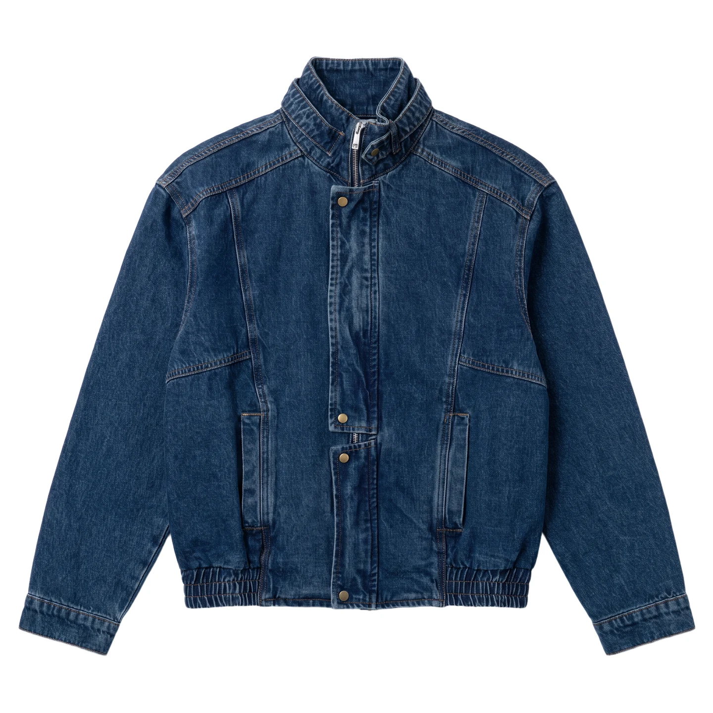 Stand-collar denim set — Garment view 5