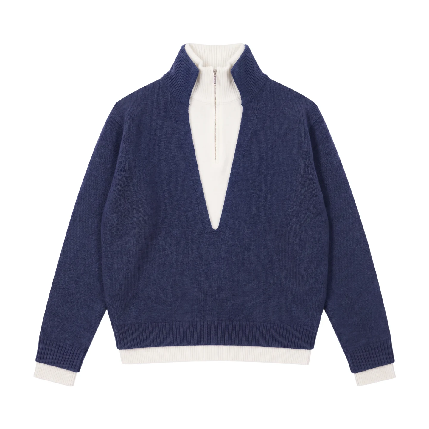 Contrast open-collar knit — Garment view 5