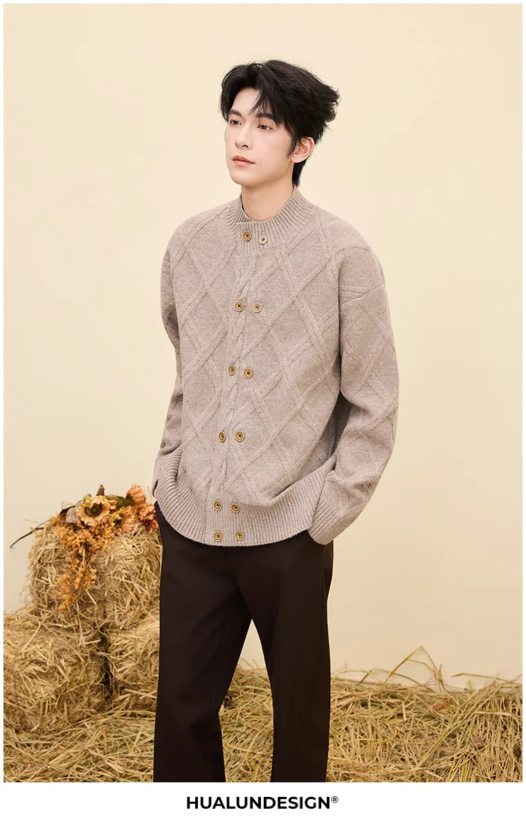 High-button knit cardigan — ANN68569