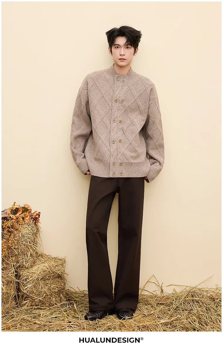 High-button knit cardigan — On model 2
