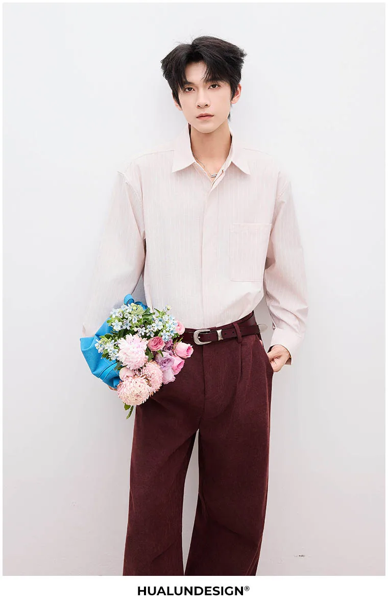Fine-stripe button-front shirt — BIN21439