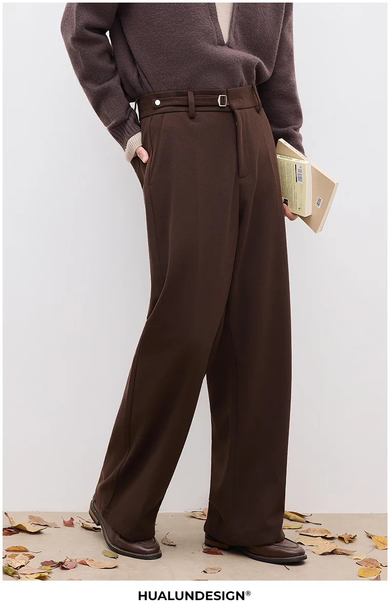Tab-waist straight trousers — On model 3