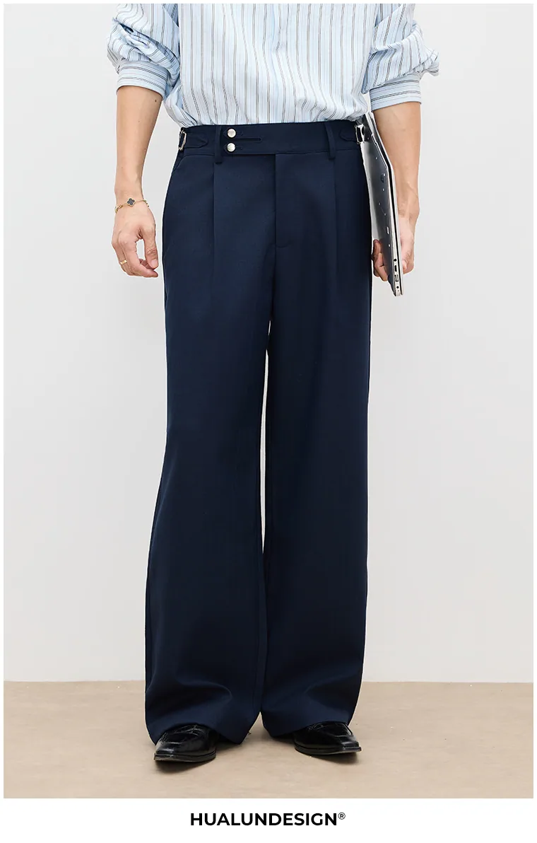 Side-tab wide trousers — FJ60553H