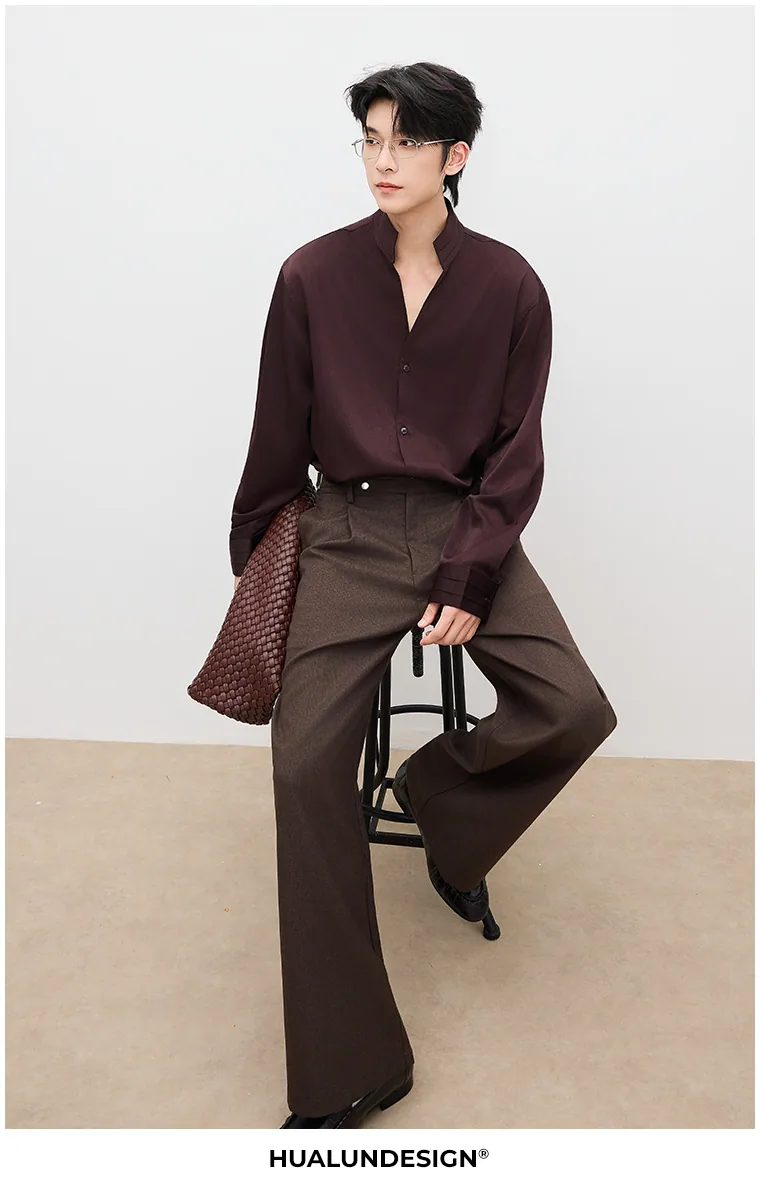 Side-tab wide trousers — On model 4