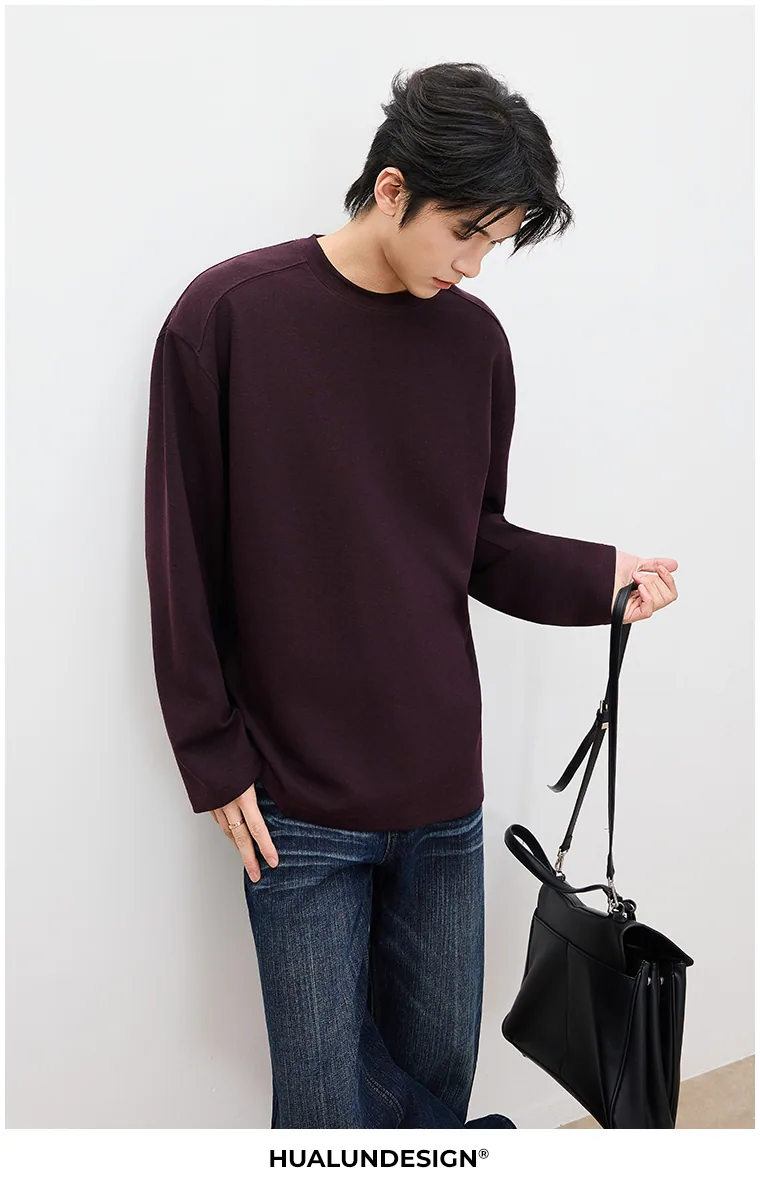 Clean crewneck top — On model 3