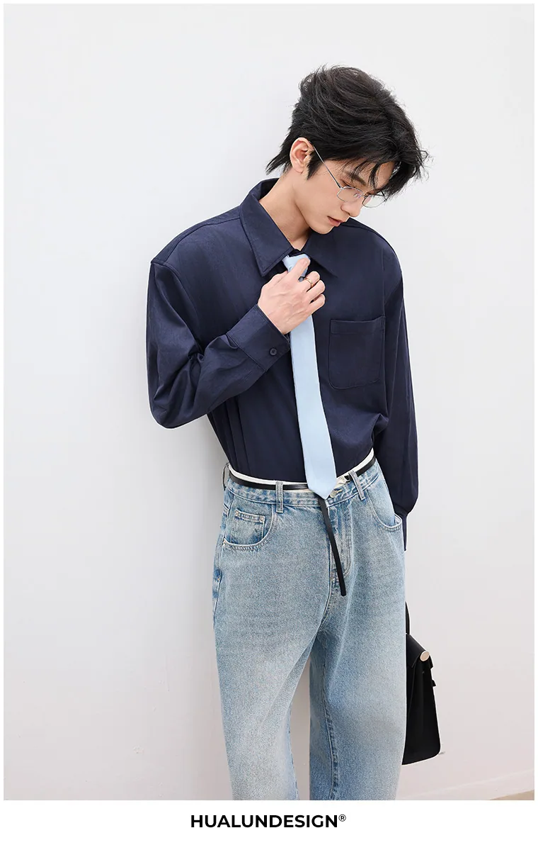 Chocolate dress shirt — On model 4