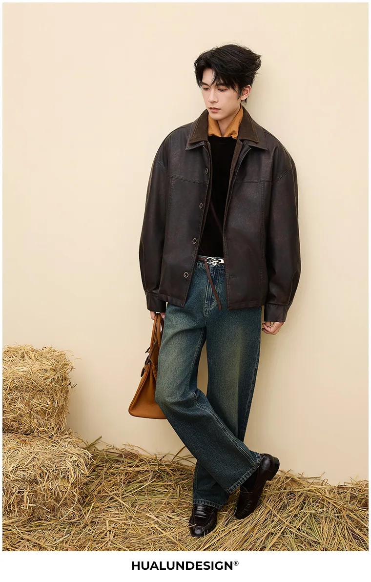 Faded wide-leg jeans — On model 4