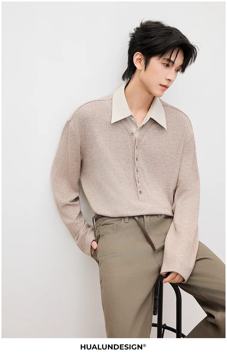 Collared knit polo — On model 2