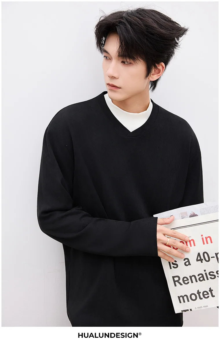 V-neck long-sleeve top — On model 2