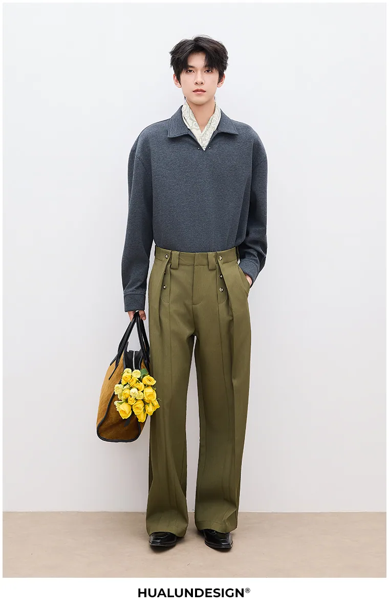 Open-collar long-sleeve top — HL26880