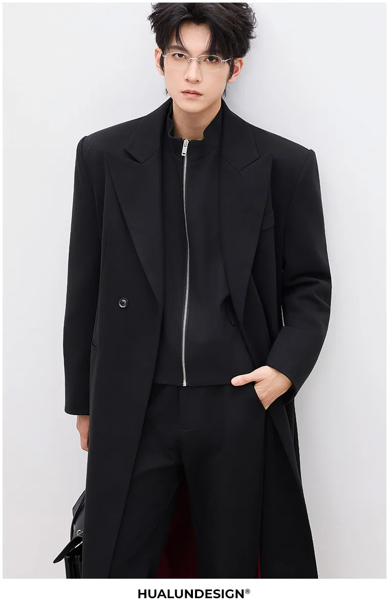 Long single-breasted coat — On model 2