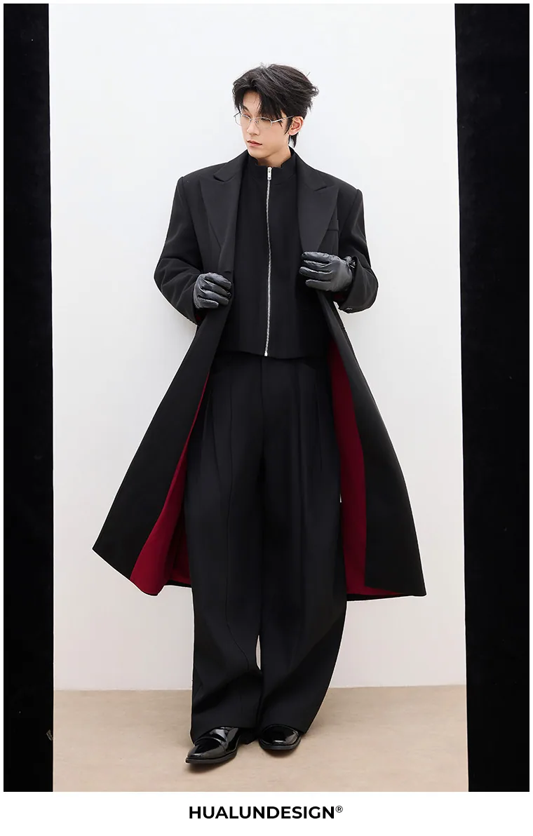 Long single-breasted coat — On model 4