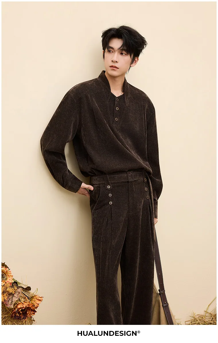 Collared shirt & trouser set — HL26889-HL26333