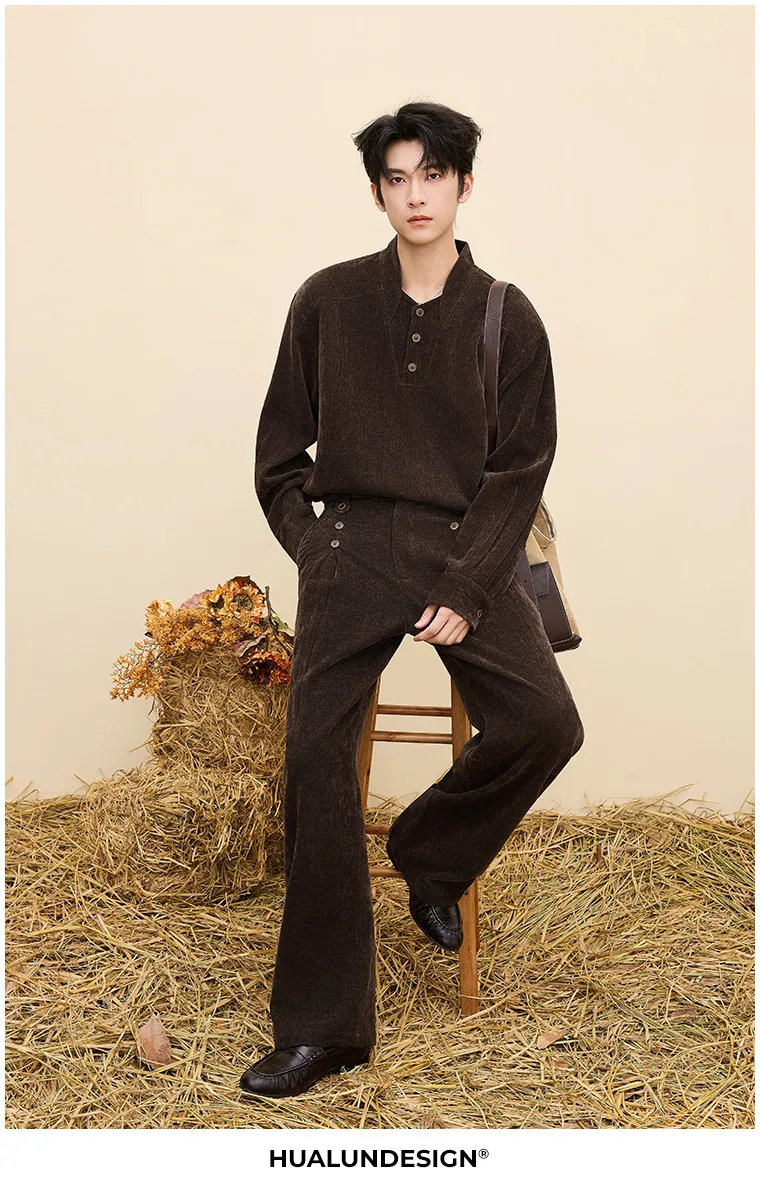 Collared shirt & trouser set — On model 3