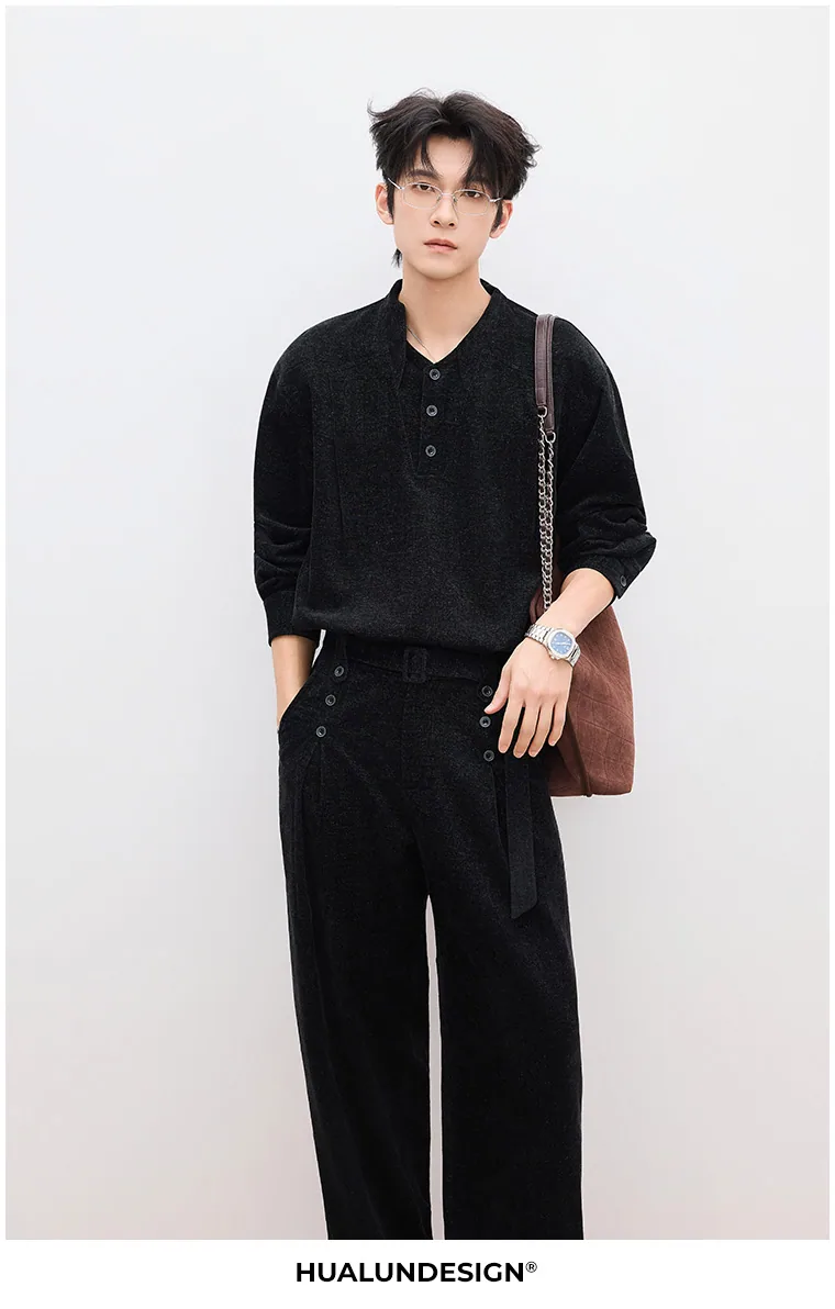 Collared shirt & trouser set — On model 4