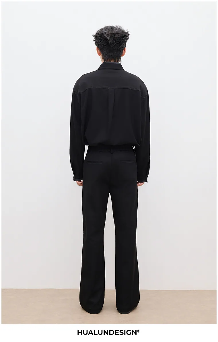 Band-collar shirt — On model 3