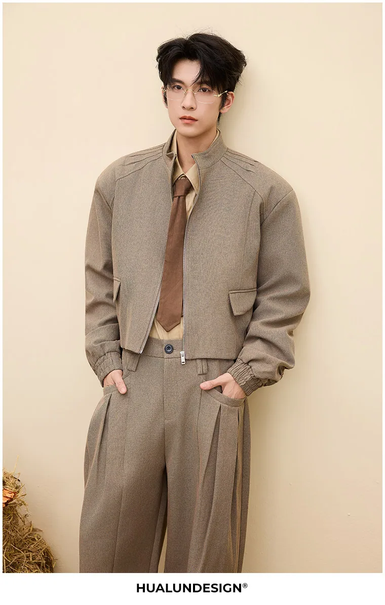 Zip bomber & trouser set — On model
