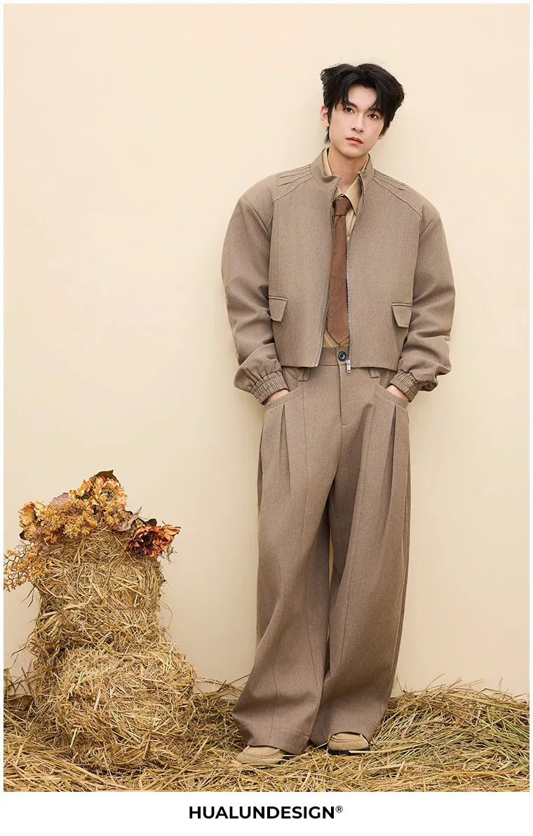 Zip bomber & trouser set — On model 2