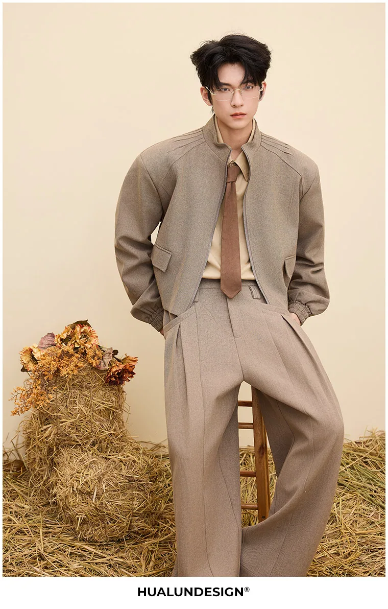 Zip bomber & trouser set — On model 3