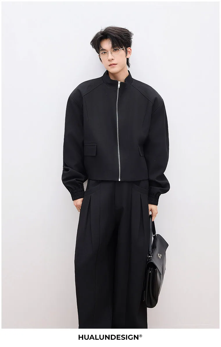 Zip bomber & trouser set — On model 4
