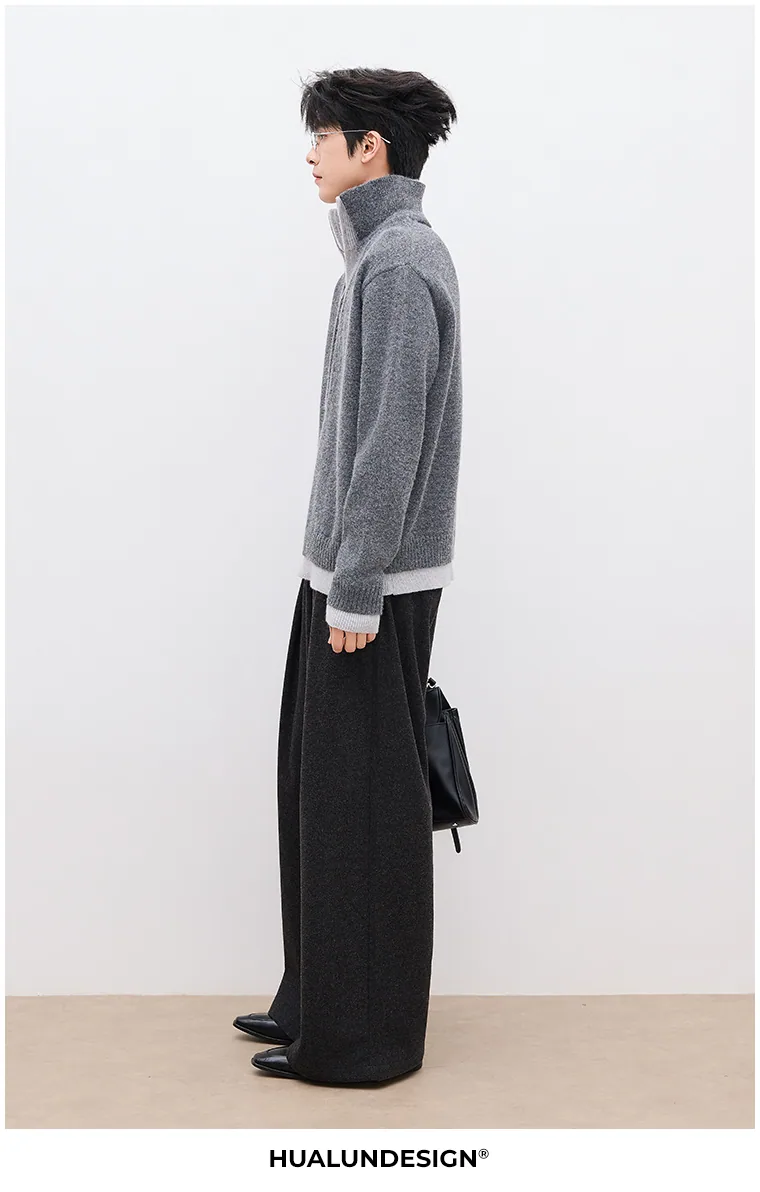 Contrast open-collar knit — On model 4