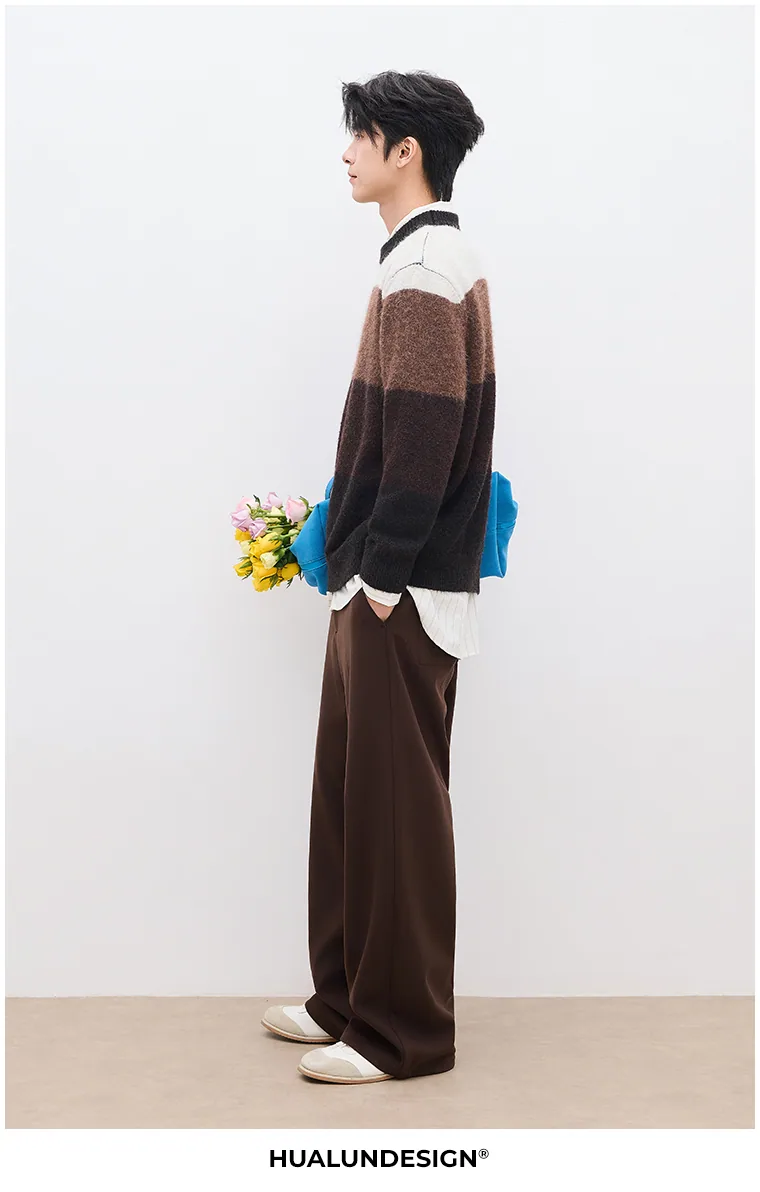 Colour-block crewneck — On model 4