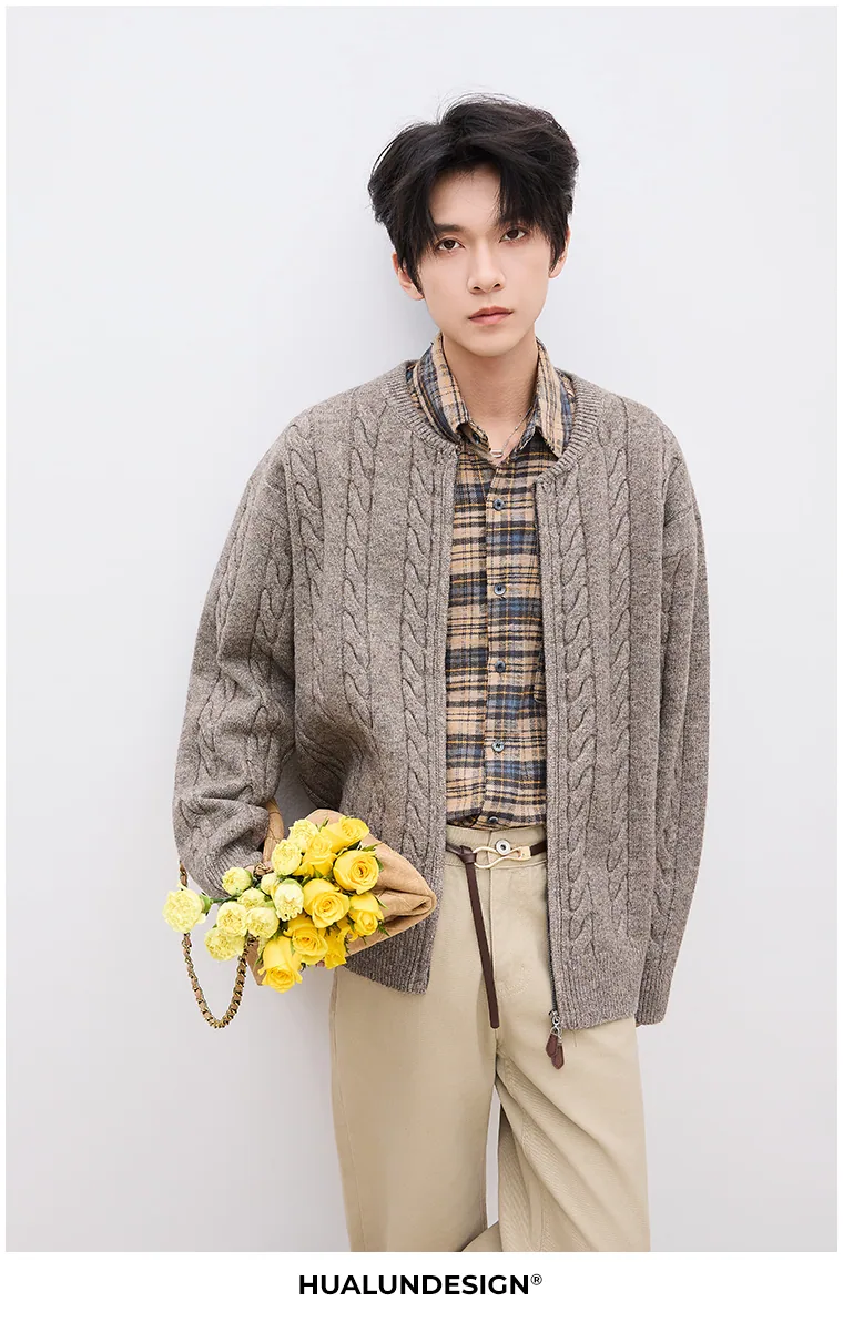 Cable-knit zip cardigan — SKP1653