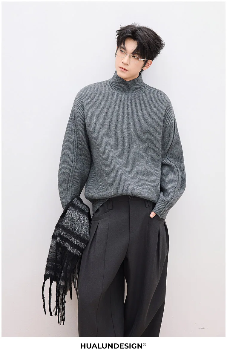 Ribbed mock-neck knit — SKP8606