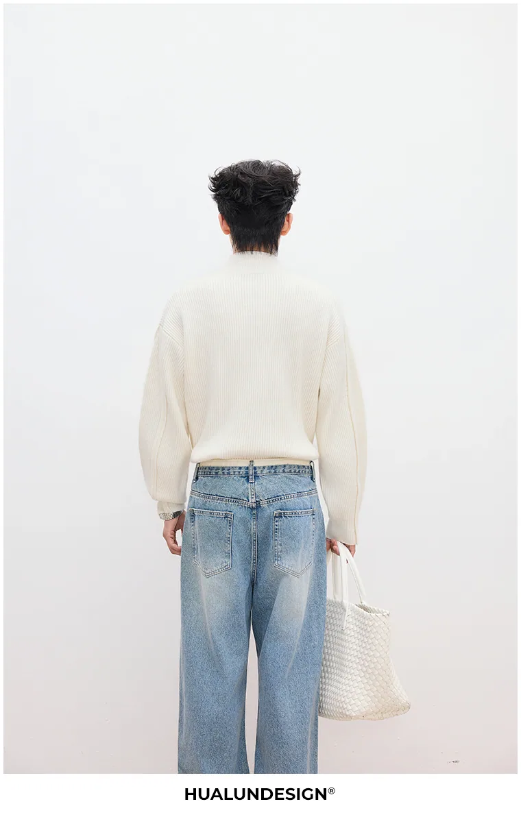 Ribbed mock-neck knit — On model 3