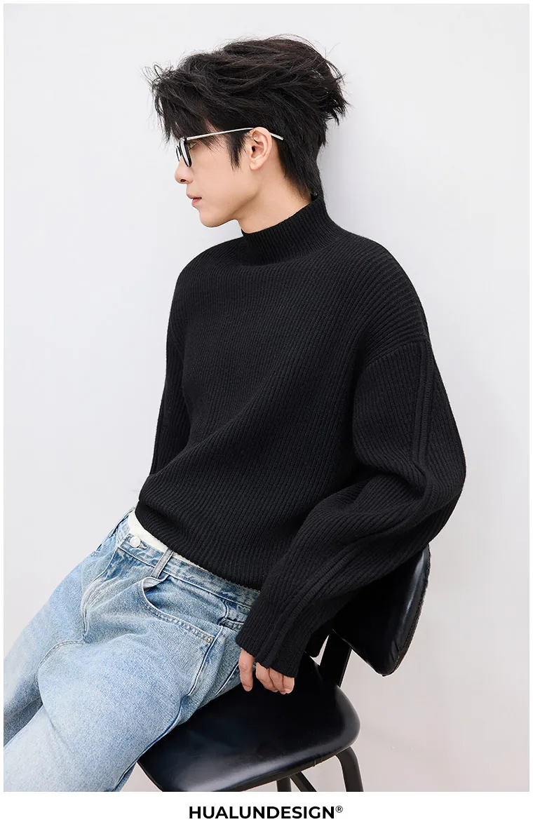 Ribbed mock-neck knit — On model 4