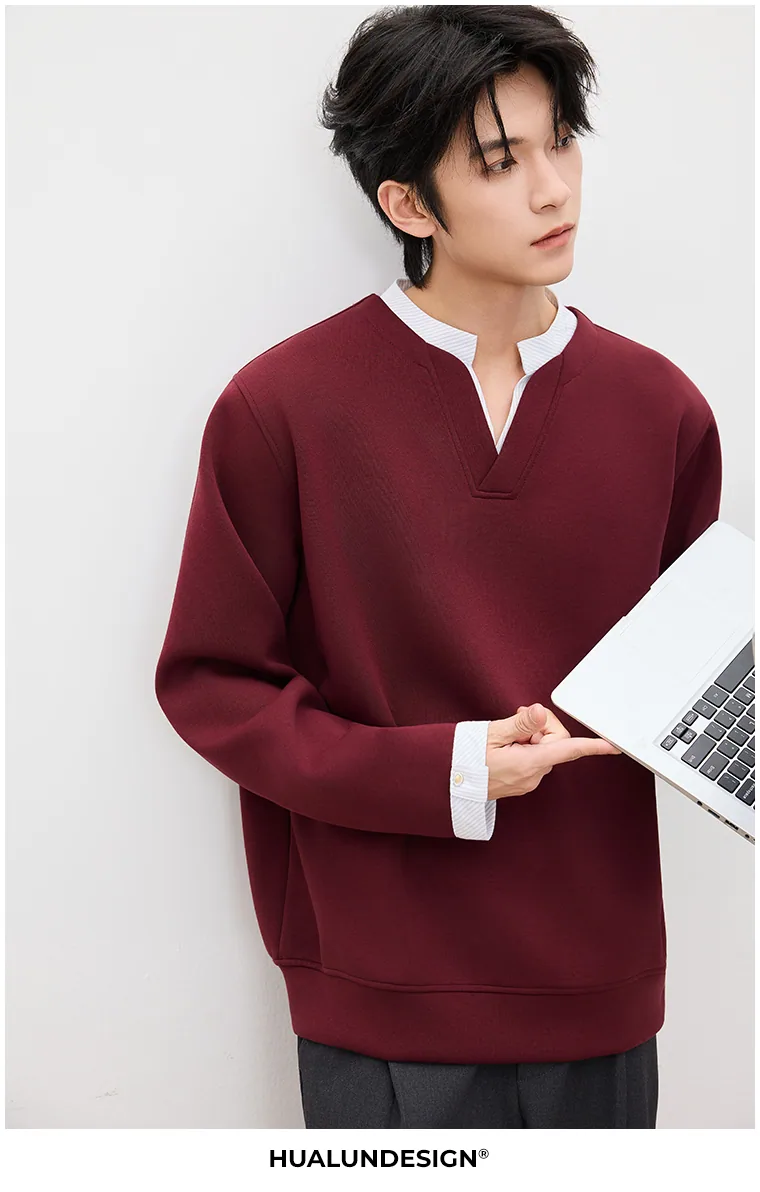 Contrast-collar polo top — On model 2