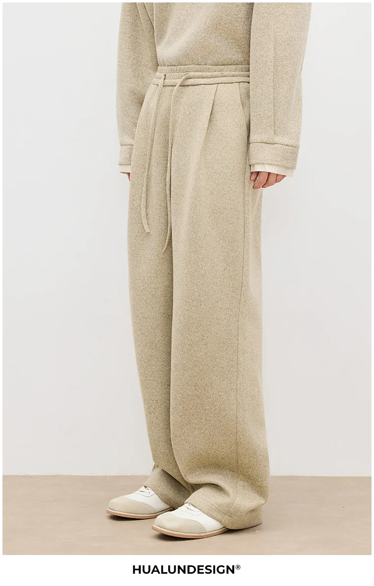 Drawstring relaxed trousers — On model 3