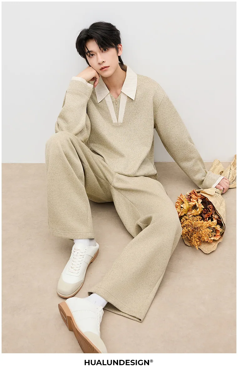 Drawstring relaxed trousers — On model 4