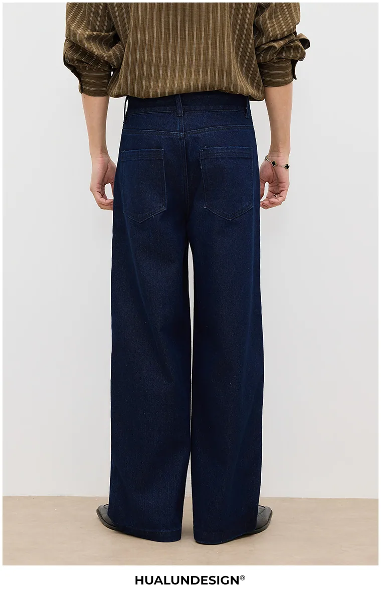 Dark wide-leg jeans — On model 4
